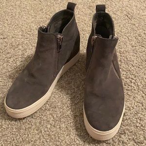 Suede wedge sneakers